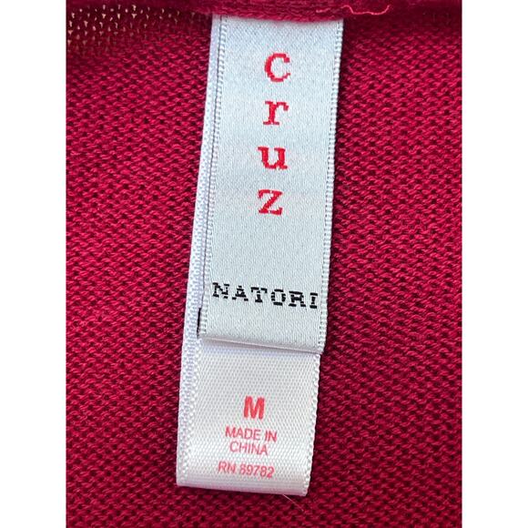 Cruz Natori Women's M/L Red 2 Piece Lounge Sleep Set Sweater Cropped Pants - Picture 2 of 12